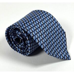 Versace Silk Tie Blue Geometric Medusa Made in Italy Designer Necktie Luxury